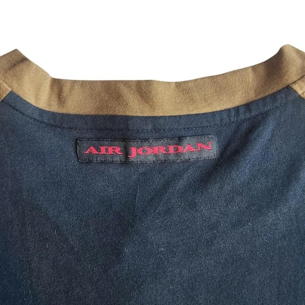Jordan Colorblock Henley Navy Tan Streetwear Utility Shirt 508010-010 XXL